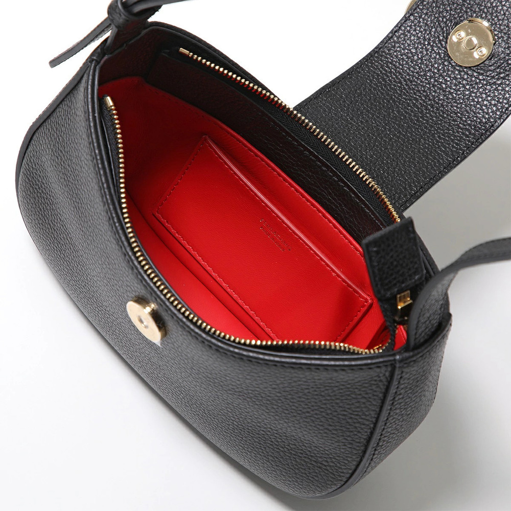 Salvatore Ferragamo Handbag Gancini Metal Leather Tote Bag Nero Black FLAME RED - Picture 7 of 8